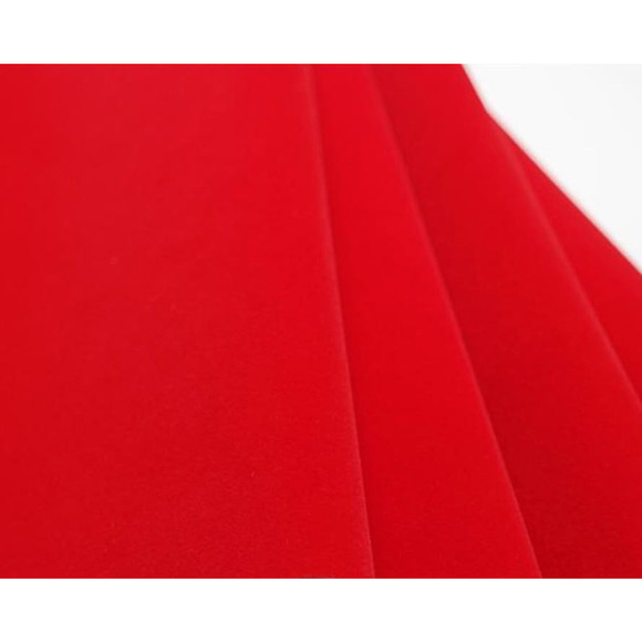 Red Color Flocked Velvet Fabric Upholstery Craft Flock Flocking Sold Per Yard - Picture 1 of 4
